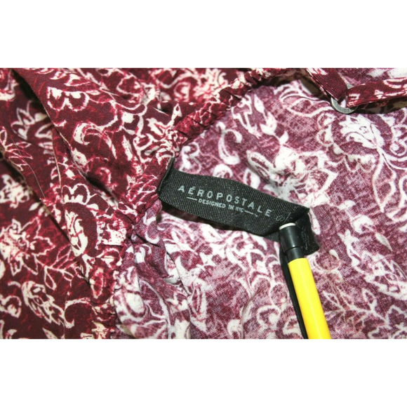 Aeropostale Womens Girls Romper Floral Maroon One Piece Jumpsuit Size S - Picture 5 of 7